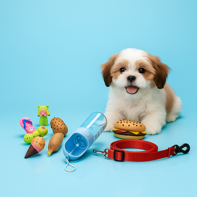 Kit Premium Petlover - Garrafa + Cinto de Segurança + Brinquedo Surpresa